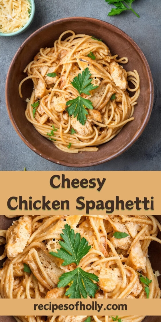 Rich and creamy Cheesy Chicken Spaghetti made with tender shredded chicken, al dente pasta, and a blend of melted cheeses. This comforting casserole is packed with flavor, combining savory seasonings, diced tomatoes, and a creamy cheese sauce that coats every bite. Perfect for busy weeknights or potlucks, this easy-to-make dish is a family favorite and always a crowd-pleaser.