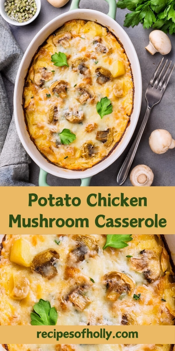 Hearty and comforting Potato Chicken Mushroom Casserole, made with tender chicken, creamy mushrooms, and layers of sliced potatoes baked to golden perfection. This rich and flavorful casserole is seasoned with garlic, herbs, and melted cheese, creating a deliciously savory meal that’s easy to prepare and perfect for family dinners. The combination of textures and flavors makes this dish a satisfying comfort food classic.