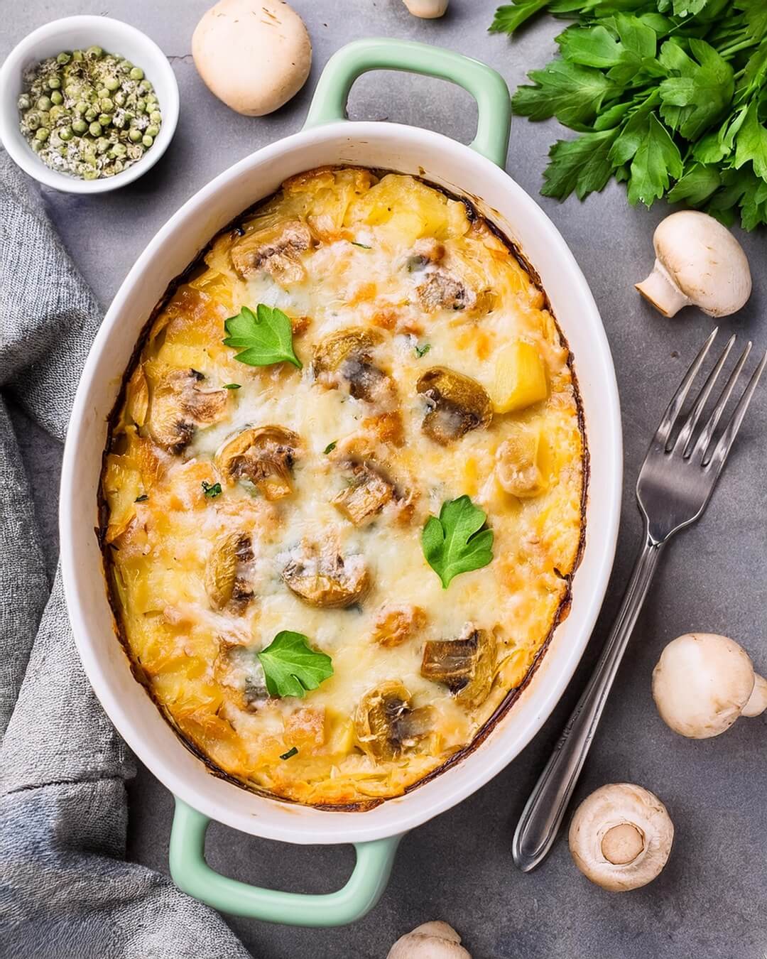 Hearty and comforting Potato Chicken Mushroom Casserole, made with tender chicken, creamy mushrooms, and layers of sliced potatoes baked to golden perfection. This rich and flavorful casserole is seasoned with garlic, herbs, and melted cheese, creating a deliciously savory meal that’s easy to prepare and perfect for family dinners. The combination of textures and flavors makes this dish a satisfying comfort food classic.