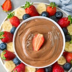 Rich and creamy Chocolate Fruit Dip, made with smooth melted chocolate and a hint of vanilla, perfect for dipping fresh fruits like strawberries, bananas, and apples. This indulgent yet simple dessert dip is ideal for parties, gatherings, or a fun snack. Serve with an assortment of fruits, pretzels, or marshmallows for a delightful treat that everyone will love
