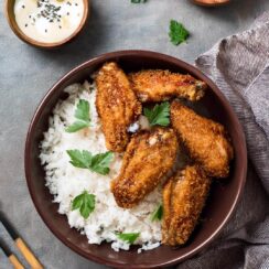 Perfectly seasoned and fried to golden-brown perfection, these Crispy Chicken Wings are irresistibly crunchy on the outside and tender on the inside. Whether baked or fried, these wings are packed with flavor and deliver the ideal crispy texture. Serve them with your favorite dipping sauces, such as ranch, buffalo, or barbecue, for a delicious and crowd-pleasing appetizer or game-day snack.