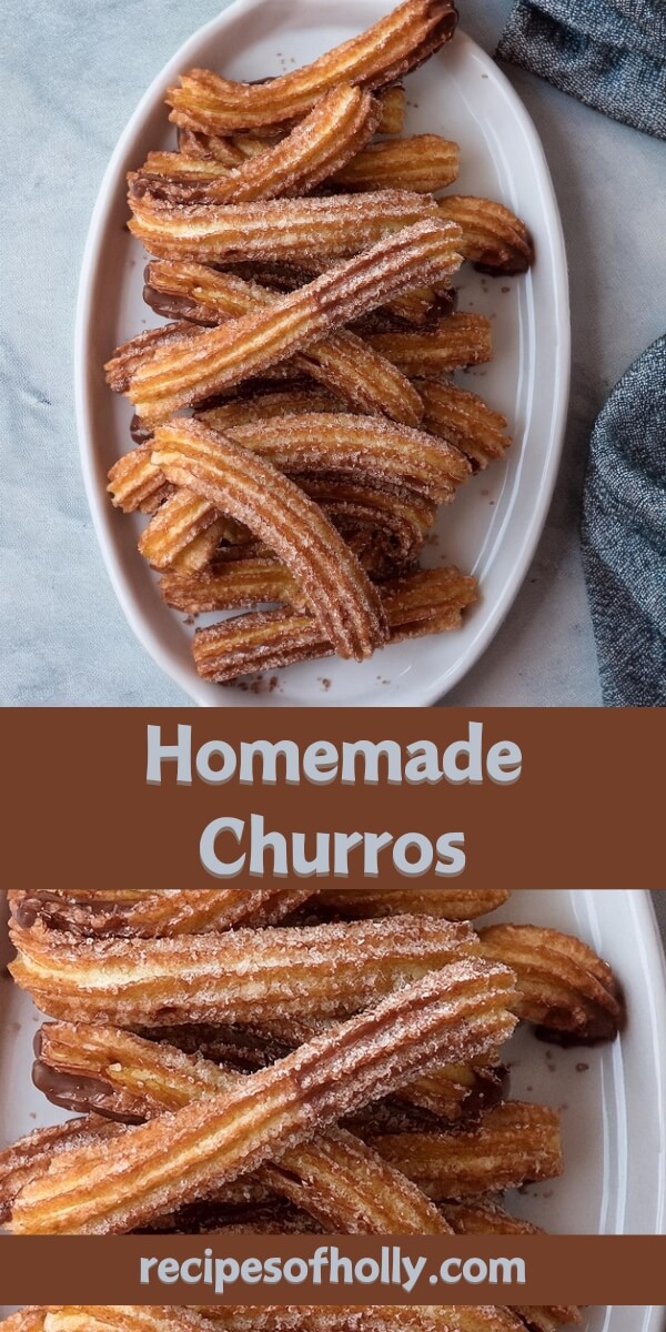 Golden, crispy Churros coated in cinnamon sugar, featuring a crunchy exterior and soft, airy inside. These classic, deep-fried dough treats are perfect for dipping in chocolate sauce or caramel, offering a delightful combination of sweet and savory flavors. Whether enjoyed as a dessert or a fun snack, churros are a crowd-pleaser that’s ideal for parties, fairs, or cozy nights in.