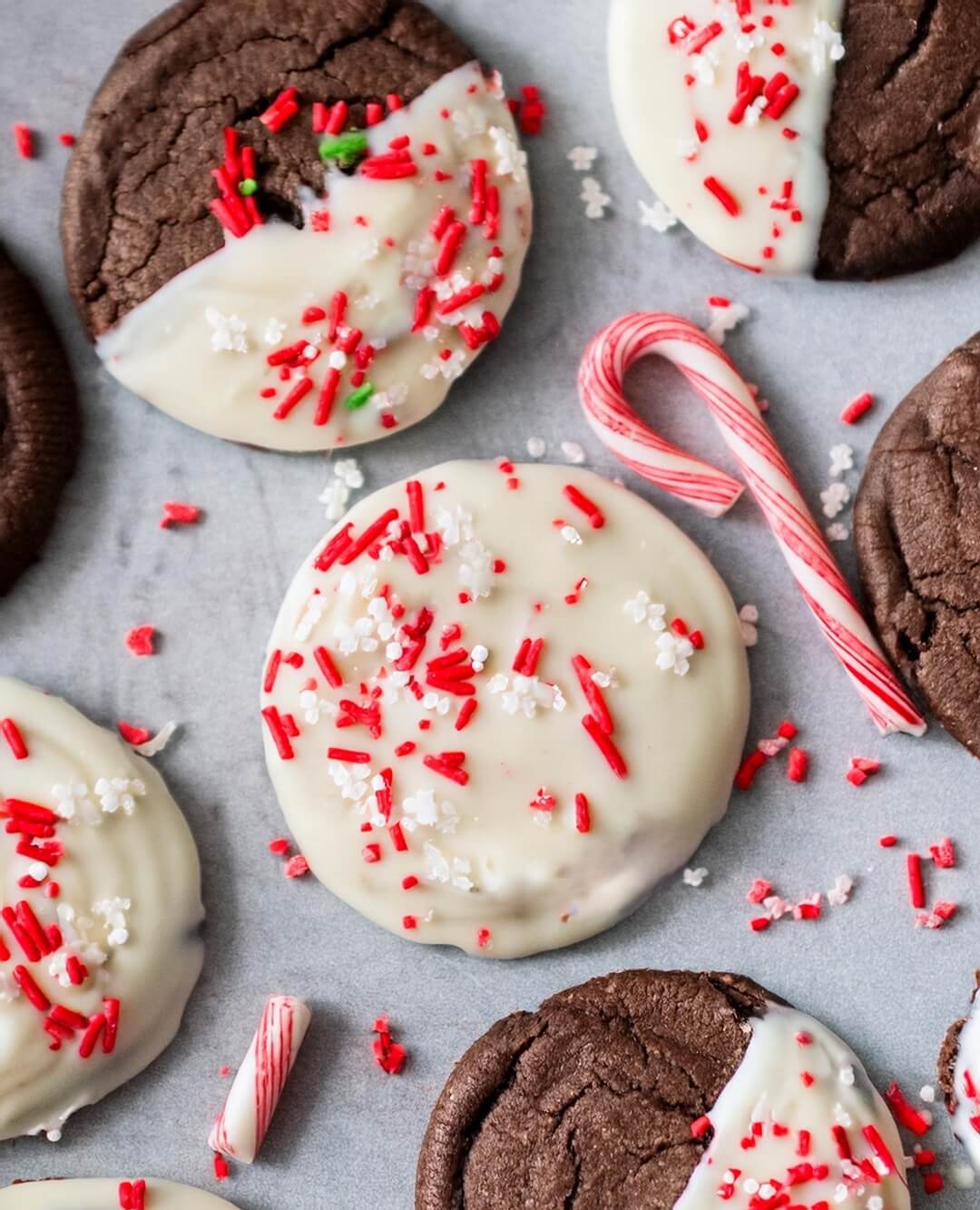 Whenever you're craving a festive and decadent treat, these White Chocolate Dipped Peppermint Chocolate Cookies are the perfect blend of rich chocolate, cool peppermint, and creamy white chocolate. Each cookie is a holiday delight, combining bold flavors and a touch of elegance for a sweet indulgence!