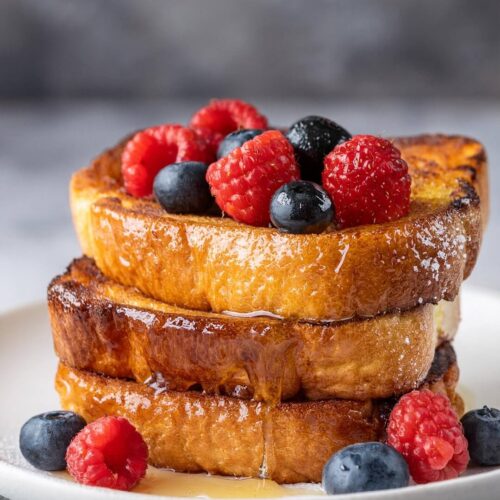 Whenever you're in the mood for a cozy breakfast, French Toast is the perfect comfort food. With its golden, crispy edges and soft, custardy center, each slice is a delicious balance of sweetness and warmth, ideal for drizzling with maple syrup or topping with fresh fruit!