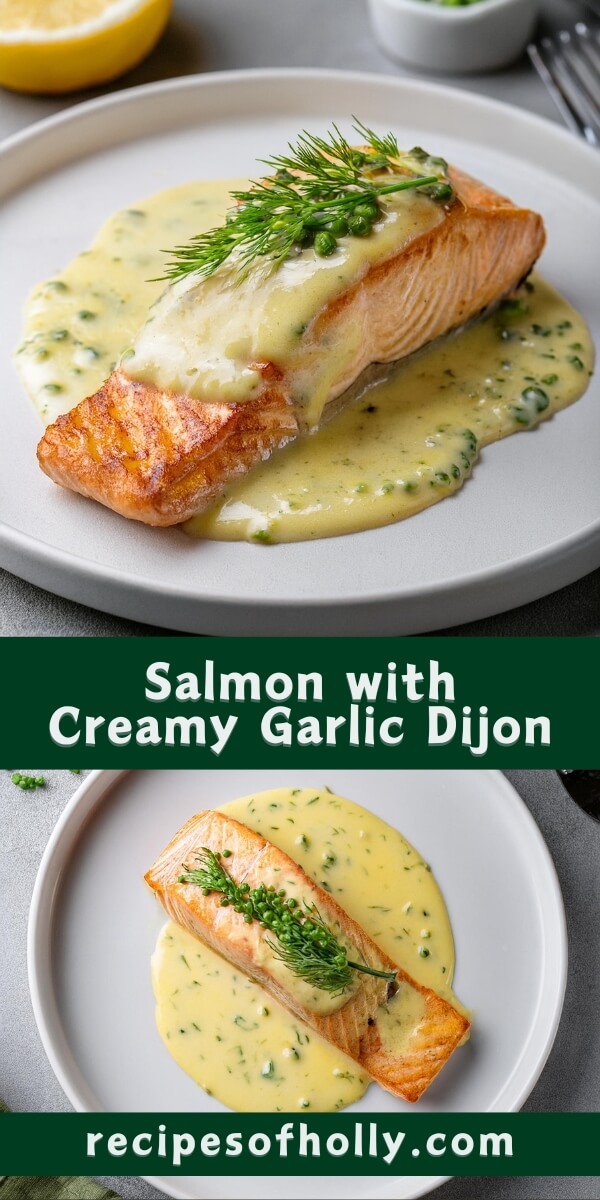 Whenever you're looking for a flavorful and elegant meal, this Salmon with Creamy Garlic Dijon is a perfect choice. The rich, velvety sauce, made with garlic and tangy Dijon mustard, beautifully complements the tender, flaky salmon, creating a dish that's both sophisticated and comforting!