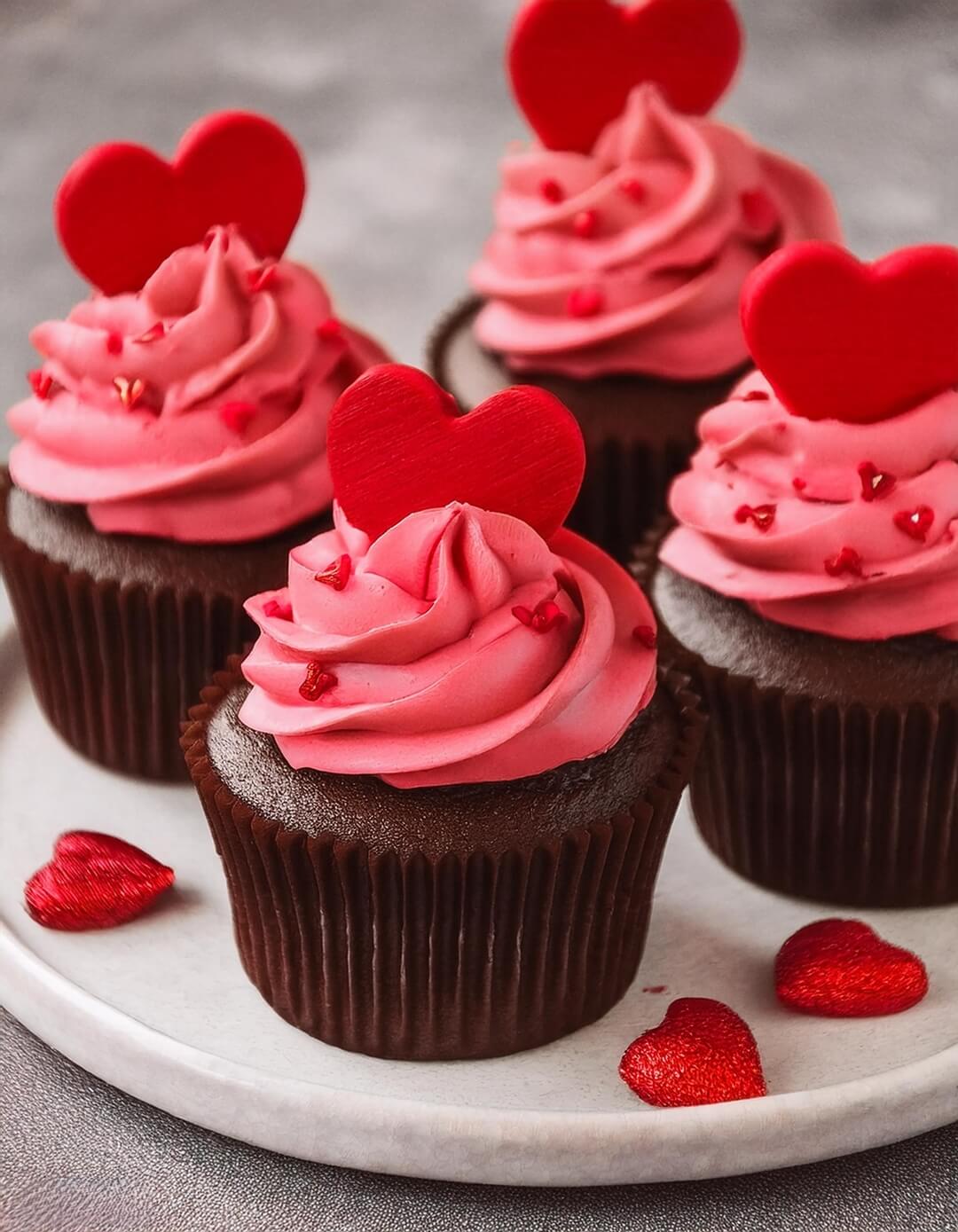 Rich and moist Chocolate Cupcakes topped with a luscious Raspberry Buttercream Frosting. The deep chocolate flavor pairs perfectly with the sweet, slightly tart raspberry frosting, creating a beautiful balance in each bite. These cupcakes are perfect for any celebration, offering a delightful mix of decadent chocolate and vibrant berry flavors.