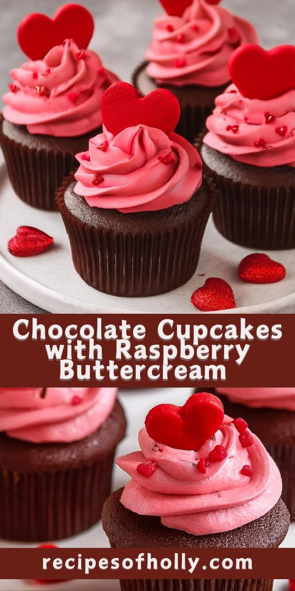 Rich and moist Chocolate Cupcakes topped with a luscious Raspberry Buttercream Frosting. The deep chocolate flavor pairs perfectly with the sweet, slightly tart raspberry frosting, creating a beautiful balance in each bite. These cupcakes are perfect for any celebration, offering a delightful mix of decadent chocolate and vibrant berry flavors.