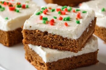 Soft and chewy Gingerbread Bars, filled with the warm, spicy flavors of cinnamon, ginger, and cloves. Topped with a sweet vanilla glaze that perfectly complements the rich molasses base, these bars bring the comforting taste of gingerbread in a simple, delicious form that’s perfect for the holidays.