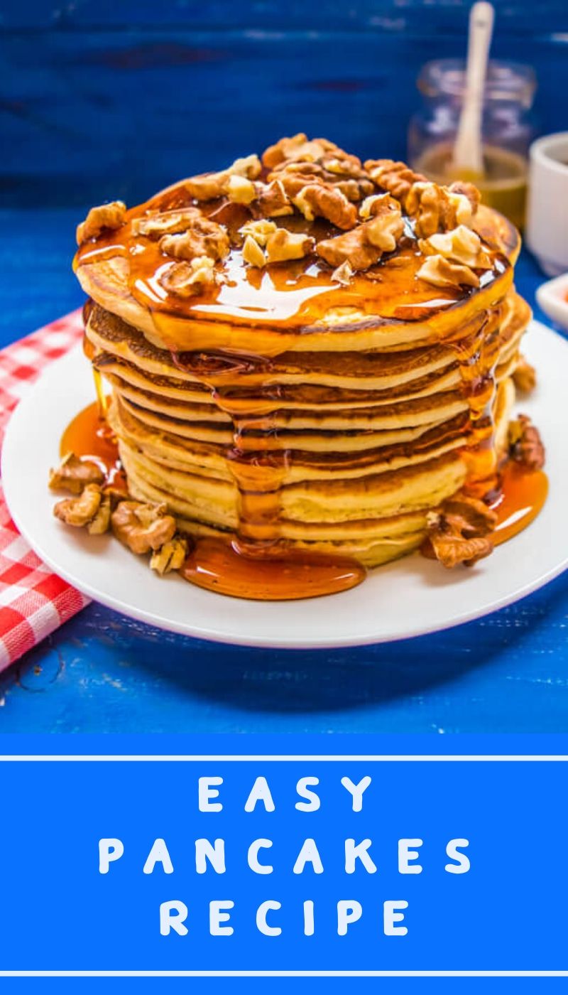 These easy vegan pancakes are light, fluffy and make a perfect weekend breakfast in the morning. Best of all, it's made with just 6 simple ingredients and 1 bowl! The recipe is easily doubled, tripled or quadrupled.