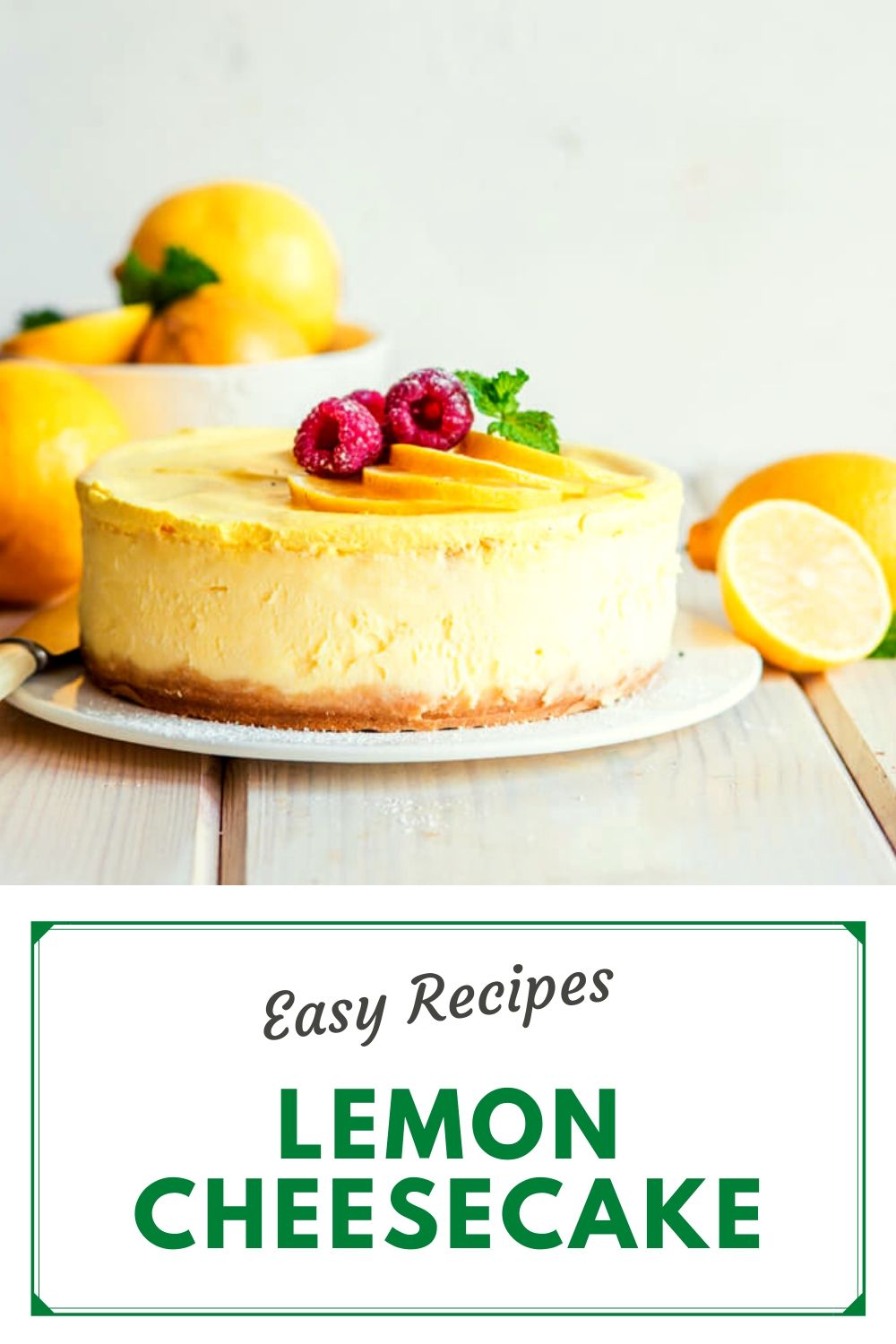 This lemon cheesecake is the perfect mix of sweet and tart and creamy, It’s perfect for desserts. If you're a lemon fan, give this a try!