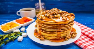 These easy vegan pancakes are light, fluffy and make a perfect weekend breakfast in the morning. Best of all, it's made with just 6 simple ingredients and 1 bowl! The recipe is easily doubled, tripled or quadrupled.