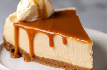 This Caramel Cheesecake is a luxurious dessert that combines creamy cheesecake with rich, velvety caramel for the ultimate indulgence! The smooth, tangy cheesecake sits atop a buttery graham cracker crust, perfectly complementing the sweetness of the homemade caramel sauce that’s generously drizzled on top. Each bite is a dreamy mix of creamy, sweet, and slightly tangy flavors that melt in your mouth. Whether for a special occasion or just because, this cheesecake is sure to impress and satisfy any sweet tooth.