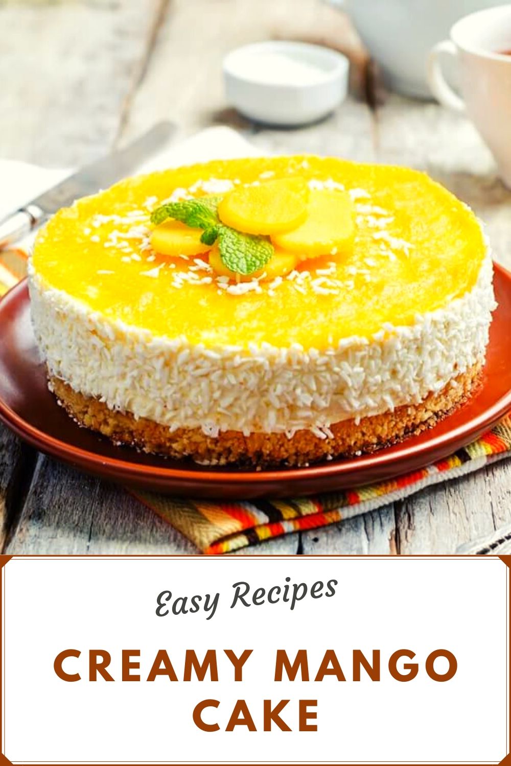 Mango Cake is a creamy Cake that you're going to fall in love with! Made with natural sweeteners only, this Cake is nice for you and incredibly tasty!