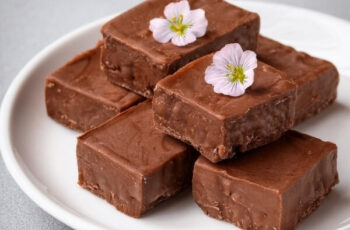 Decadent Chocolate Fudge Bar, featuring a rich, smooth chocolate fudge base topped with a layer of velvety ganache and sprinkled with a touch of sea salt. This indulgent treat offers a perfect balance of sweetness and intense chocolate flavor, with a creamy texture that melts in your mouth. Ideal for dessert or a sweet snack, these homemade fudge bars are a delightful way to satisfy your chocolate cravings.