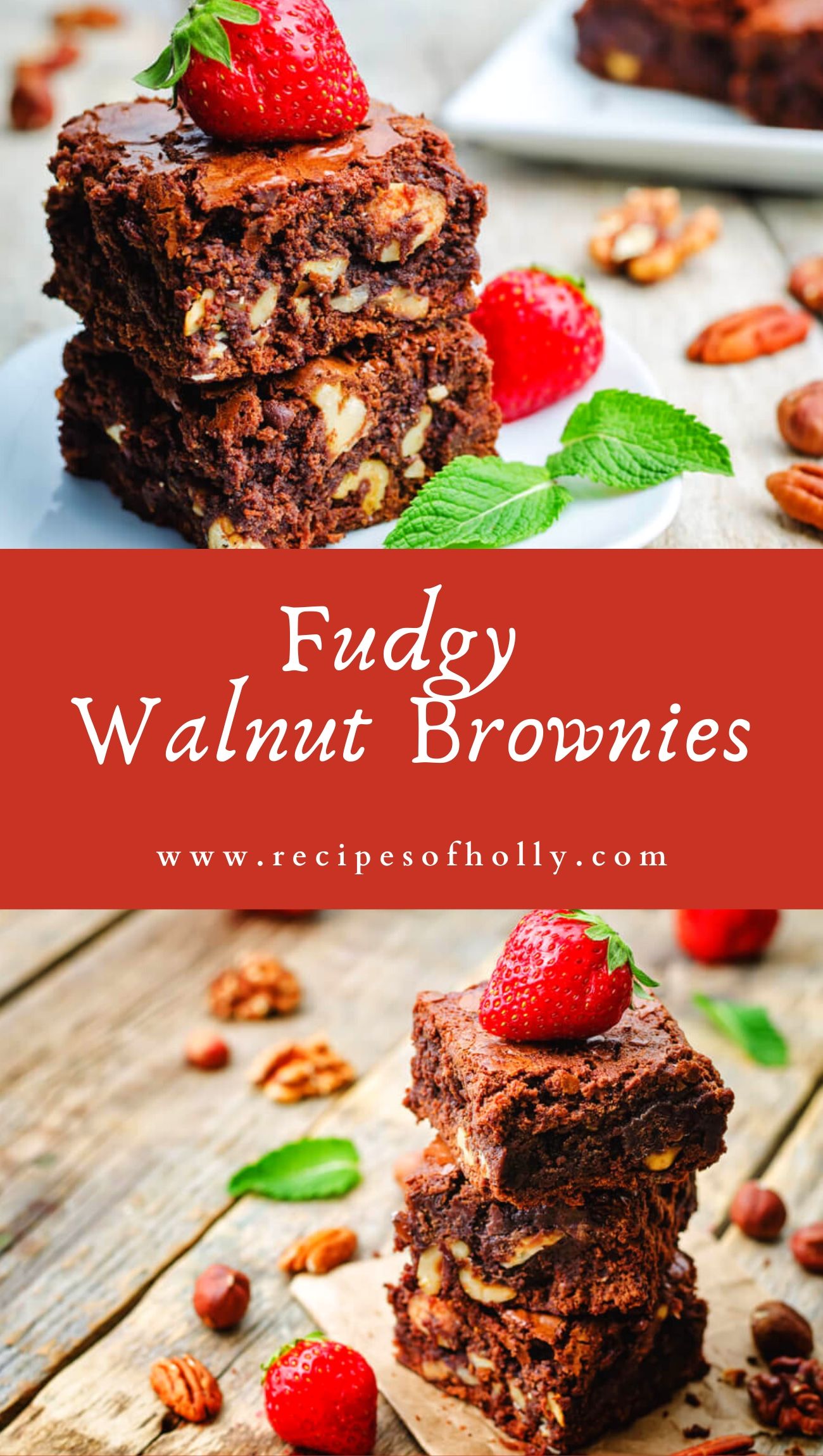 These walnut brownies are the perfect blend of fudgy and cakey – a little cakey around the edges and irresistibly fudgy in the center. Rich, chocolatey and stuffed with walnuts and chocolate chunks.