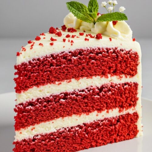 Moist, tender, and rich with a hint of cocoa, this classic red velvet cake is finished with tangy cream cheese frosting for a decadent showstopper.