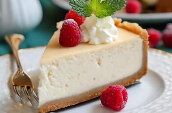 Creamy cheesecake is a luscious dessert beloved for its smooth texture and rich flavor. Picture a velvety filling made with cream cheese, eggs, sugar, and a touch of vanilla, poured over a buttery graham cracker crust. The cheesecake is baked to perfection until the edges are set and the center remains slightly jiggly. Once chilled, each slice reveals a creamy consistency that melts in your mouth, offering a delightful balance of sweetness and tanginess from the cream cheese. Whether enjoyed plain or topped with fresh berries, fruit compote, or a drizzle of caramel sauce, creamy cheesecake is a timeless classic that satisfies any sweet tooth.