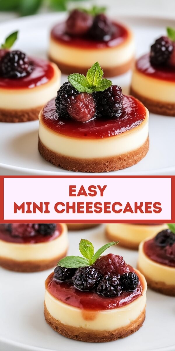 These Mini Cheesecakes are the epitome of decadence, offering a luxuriously rich and creamy texture that melts in your mouth and an utterly irresistible flavor. Their deliciousness knows no bounds, with endless possibilities for delightful toppings. These mini cheesecakes are the ideal dessert choice for any gathering or celebration, guaranteed to leave everyone delighted!