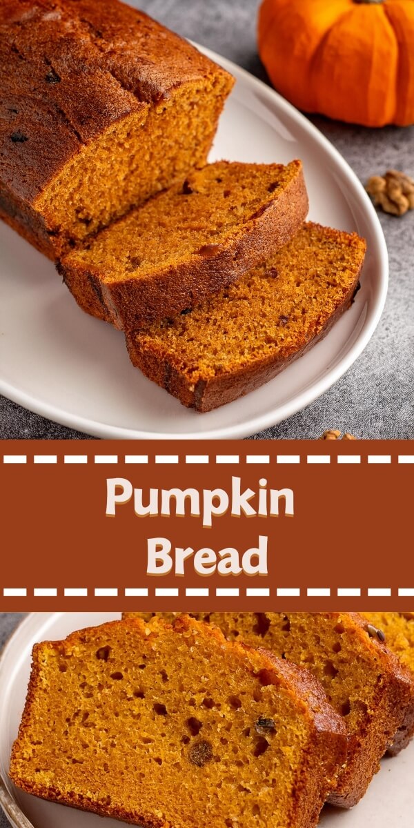 Moist and flavorful Pumpkin Bread, made with real pumpkin puree, warm spices like cinnamon and nutmeg, and a hint of vanilla. This delicious fall favorite is perfect for breakfast, an afternoon snack, or a cozy dessert. With its tender crumb and rich pumpkin flavor, this easy-to-make bread pairs wonderfully with a cup of coffee or tea.