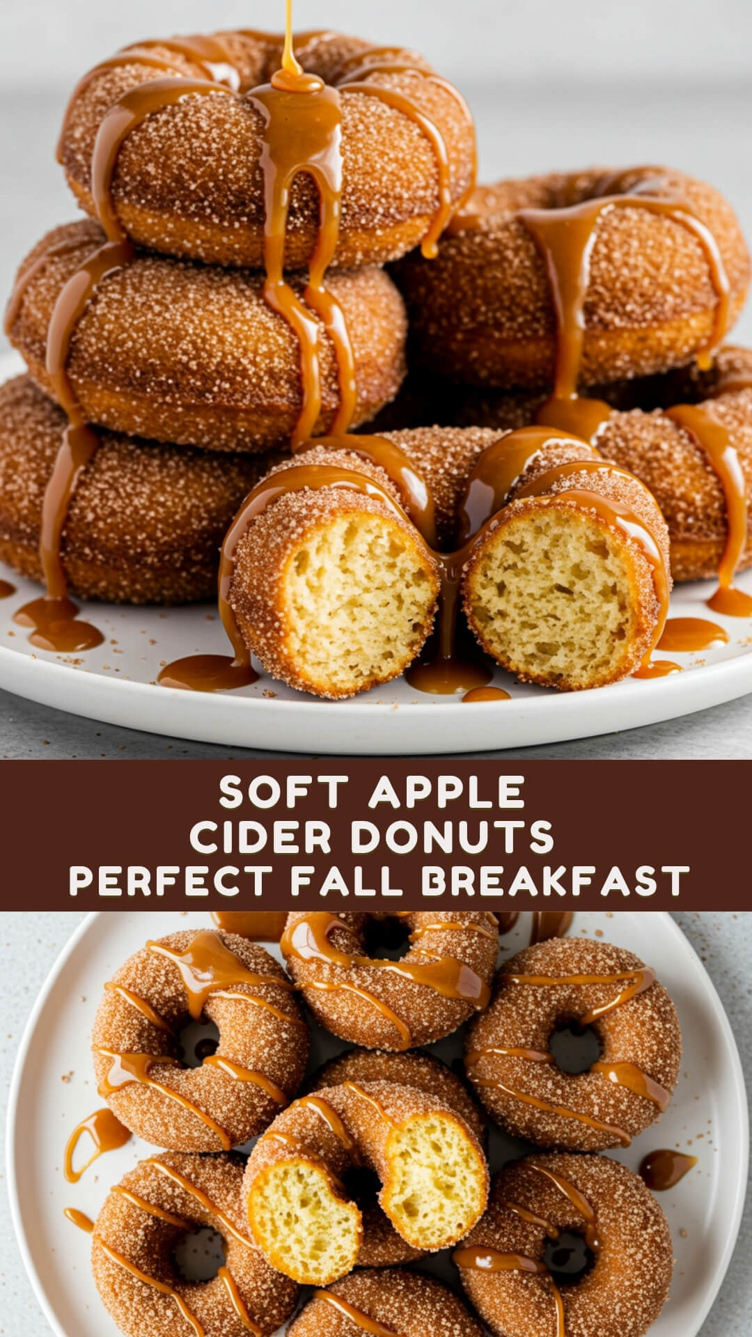 These Apple Cider Donuts are soft, spiced, and coated in cinnamon sugar. A cozy fall treat perfect for breakfast, brunch, or dessert.