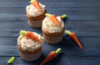 Carrot cupcakes are individual-sized delights with a moist, spiced carrot cake base. They're typically topped with a generous swirl of creamy cream cheese frosting. These cupcakes are a delightful combination of sweet and earthy flavors, making them a favorite treat for those who appreciate the classic pairing of carrots and cream cheese.