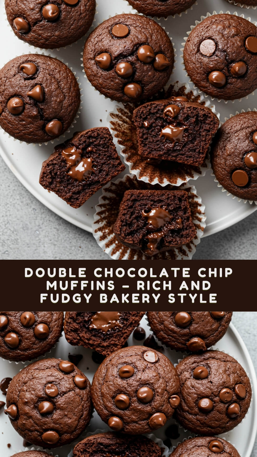 Double Chocolate Chip Muffins – Rich and Fudgy Bakery Style