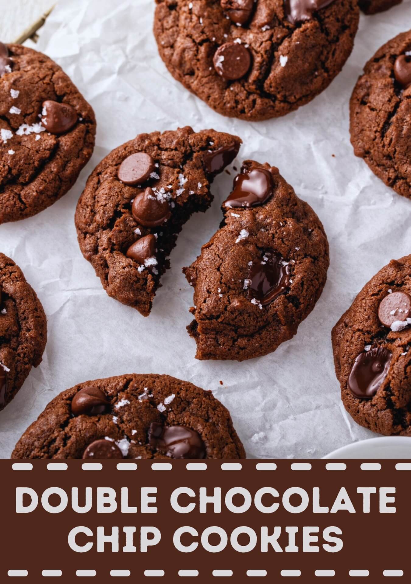 Decadent double chocolate chip cookies, freshly baked to perfection. Each cookie boasts a rich, cocoa-infused dough, studded generously with dark chocolate chips that melt in every bite. The cookies are slightly crisp on the edges, yet irresistibly chewy and soft in the center, creating a delightful contrast in texture. With a tantalizing aroma of cocoa wafting through the air, these indulgent treats promise a symphony of deep, intense chocolate flavors that delight the senses.