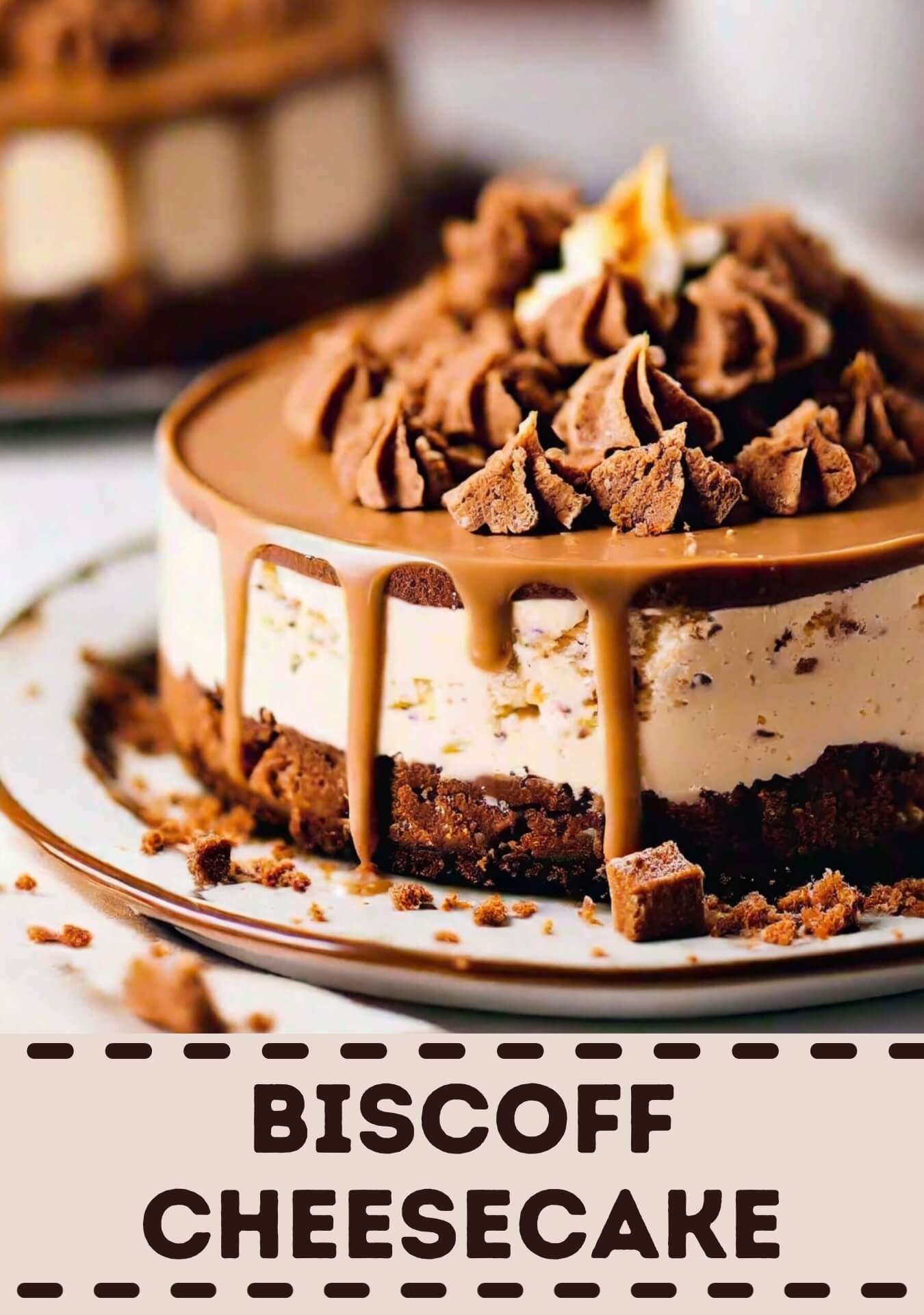 A heavenly Biscoff cheesecake that marries the irresistible flavors of creamy cheesecake with the spiced and caramelized goodness of Biscoff cookies. The crust is typically crafted from crushed Biscoff cookies mixed with melted butter, creating a crunchy and flavorful base.
The cheesecake filling is a velvety blend of cream cheese, sugar, and a generous amount of Biscoff cookie spread, providing a luscious texture and a distinct caramelized flavor. The addition of vanilla extract and, optionally, a swirl of extra Biscoff spread enhances the overall richness and depth of the cheesecake.
Once set, this Biscoff cheesecake is often garnished with a drizzle of melted Biscoff spread, crumbled Biscoff cookies, or even a dollop of whipped cream for a delightful finish. The result is a decadent and indulgent dessert that captures the essence of Biscoff cookies in every creamy bite, making it a delightful treat for Biscoff enthusiasts and dessert lovers alike.