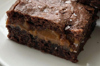 Caramel Stuffed Brownies, Gooey Center & Fudgy Layers