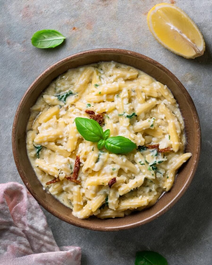 Deliciously creamy Tuscan Orzo made with tender orzo pasta simmered in a rich, garlic-Parmesan sauce, and packed with sun-dried tomatoes, spinach, and Italian herbs. This easy, one-pan dish offers a perfect balance of creamy textures and vibrant flavors. Ideal as a comforting main dish or a side, it's a satisfying meal that's ready in just minutes.