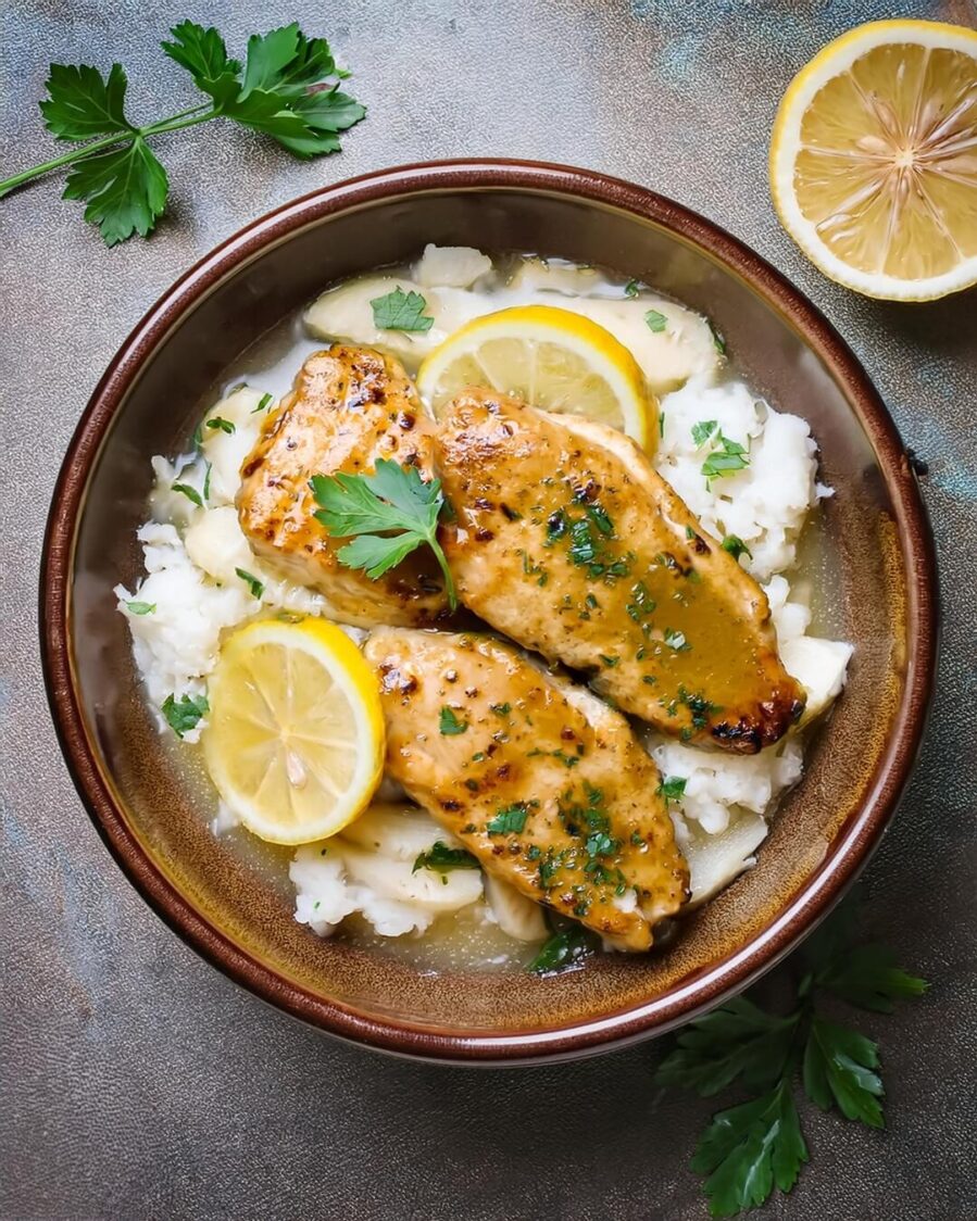 Delicious Honey Lemon Chicken featuring tender, pan-seared chicken breasts coated in a sweet and tangy honey lemon glaze. This quick and easy dish combines the zesty brightness of fresh lemon juice with the natural sweetness of honey, creating a perfect balance of flavors. Served with a side of rice or vegetables, this dish is ideal for a light yet satisfying weeknight dinner