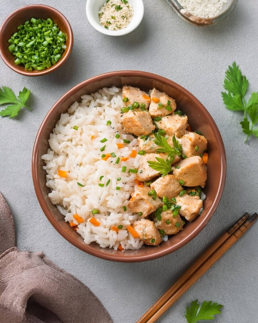 Quick and comforting Instant Pot Chicken and Rice with tender chicken, fluffy rice, and savory vegetables cooked in a flavorful broth. This one-pot meal is easy to prepare and delivers a delicious blend of herbs, garlic, and spices, making it perfect for busy weeknights or a family-friendly dinner. With its rich flavor and minimal prep, this dish is both satisfying and convenient.