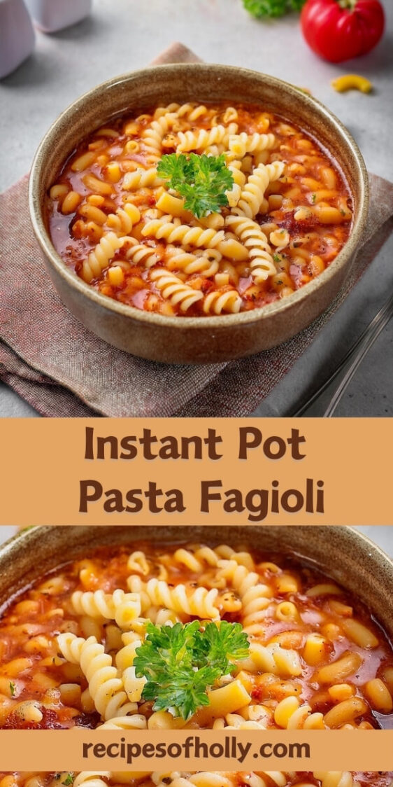 Hearty and comforting Instant Pot Pasta Fagioli, made with tender pasta, white beans, and flavorful ground beef in a rich, herb-infused tomato broth. This classic Italian soup is packed with vegetables, garlic, and Italian spices, offering a delicious and wholesome meal in just minutes. Perfect for busy weeknights, this easy one-pot dish delivers all the comforting flavors of homemade soup with minimal effort.
