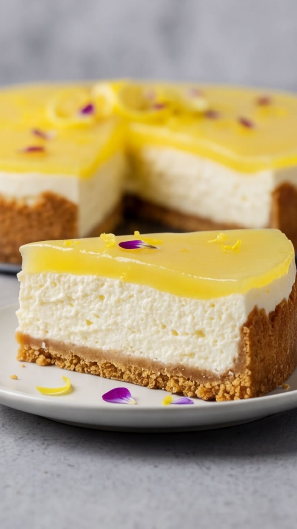 Lemon Cheesecake with Lemon Curd – Bright, Creamy & Irresistible
