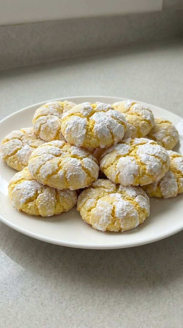 Easy Lemon Crinkle Cookies Recipe (So Pretty!)
