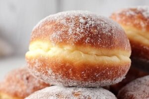 Indulge in the irresistible decadence of our Brioche Donuts, a delightful twist on the classic fried treat. Picture fluffy and buttery brioche doughnuts, deep-fried to golden perfection and coated in a heavenly layer of powdered sugar or glaze. Each bite is a perfect balance of lightness and richness, with the buttery brioche dough creating a melt-in-your-mouth texture. Whether enjoyed as a special breakfast treat or as a sweet indulgence any time of day, our Brioche Donuts are sure to satisfy your cravings and leave you wanting more.