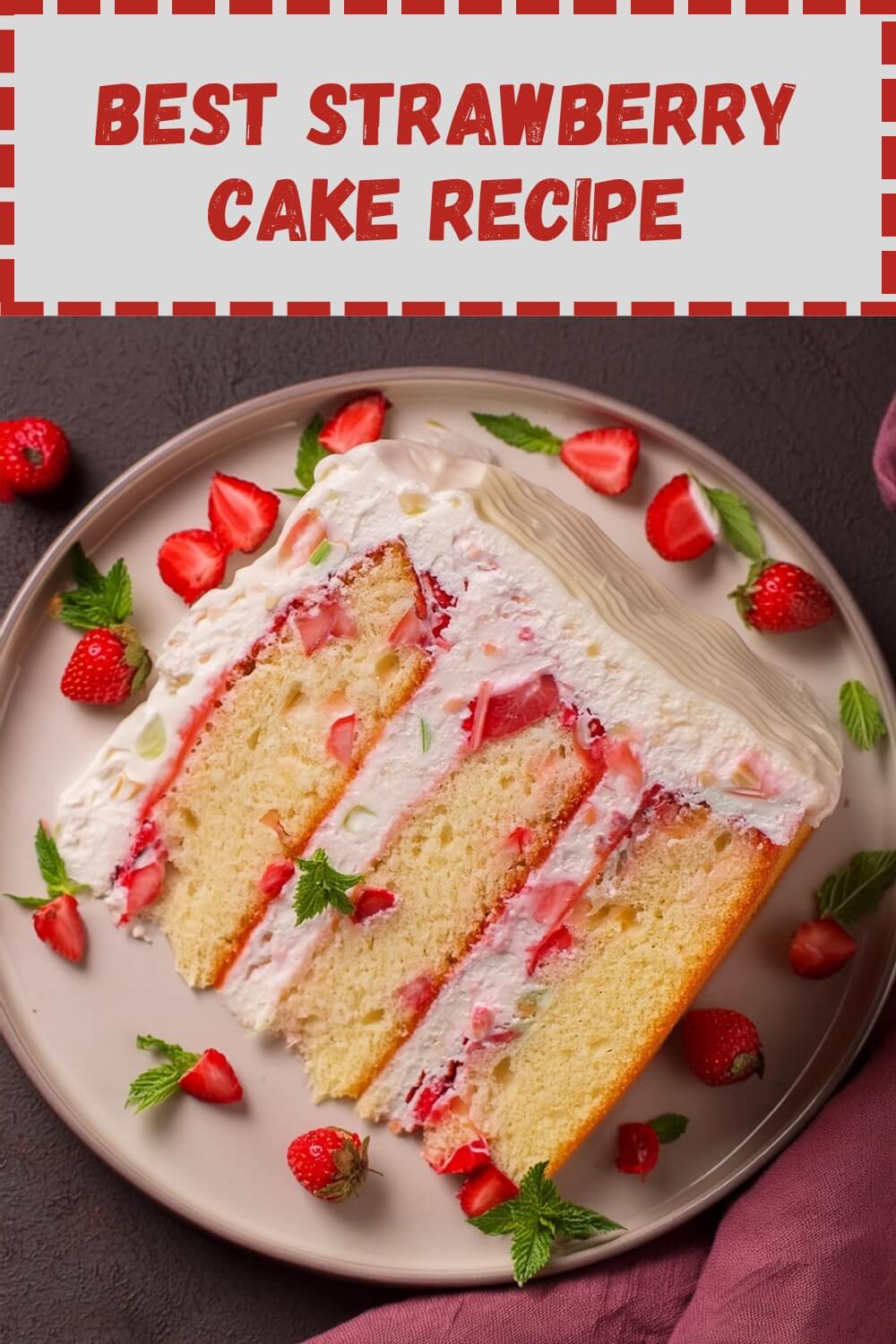 Indulge in the delightful sweetness of our Strawberry Cake, a perfect blend of light, fluffy layers and fresh, juicy strawberries. Picture moist vanilla sponge cake layers, generously filled and frosted with luscious strawberry buttercream. Each slice promises a burst of fruity flavor, with layers of ripe strawberries sandwiched between tender cake. Topped with a crown of fresh strawberries and a sprinkle of powdered sugar, this cake is not only a feast for the taste buds but also a visual delight. Whether celebrating a special occasion or simply craving a sweet treat, our Strawberry Cake is a timeless classic that never fails to impress.