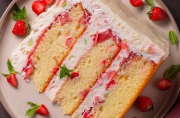 Indulge in the delightful sweetness of our Strawberry Cake, a perfect blend of light, fluffy layers and fresh, juicy strawberries. Picture moist vanilla sponge cake layers, generously filled and frosted with luscious strawberry buttercream. Each slice promises a burst of fruity flavor, with layers of ripe strawberries sandwiched between tender cake. Topped with a crown of fresh strawberries and a sprinkle of powdered sugar, this cake is not only a feast for the taste buds but also a visual delight. Whether celebrating a special occasion or simply craving a sweet treat, our Strawberry Cake is a timeless classic that never fails to impress.