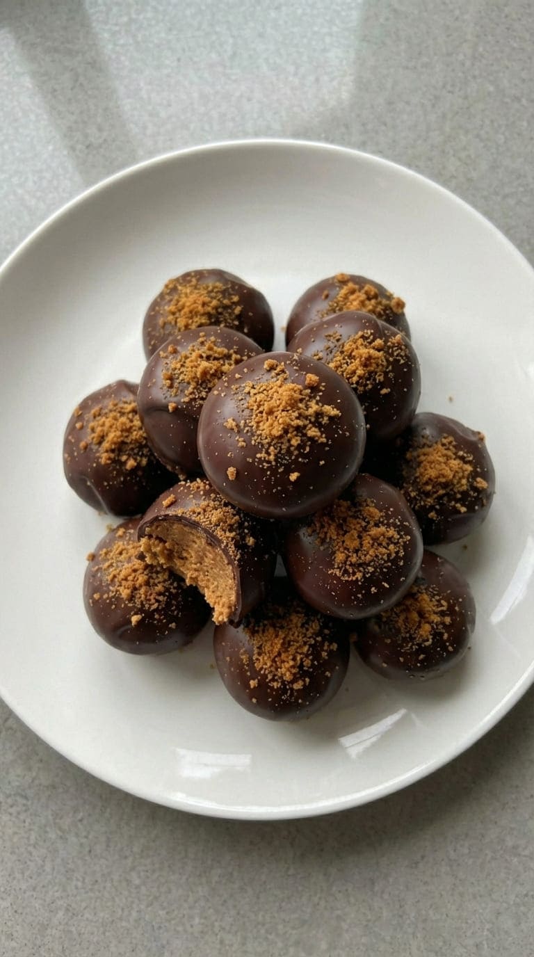 Dark Chocolate Biscoff Truffles, No-Bake & Melt-in-Your-Mouth
