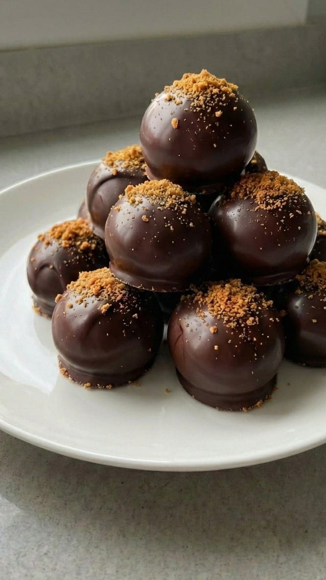 Dark Chocolate Biscoff Truffles, No-Bake & Melt-in-Your-Mouth