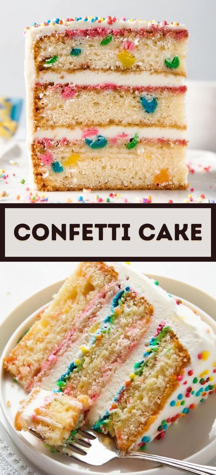 Celebrate in style with our vibrant and festive Confetti Cake, a delightful dessert that's perfect for any occasion. Picture layers of moist and fluffy vanilla cake speckled with colorful confetti sprinkles, sandwiched together with creamy vanilla frosting. Each slice is a celebration in itself, with the colorful sprinkles adding a fun and playful touch to every bite. Whether enjoyed at a birthday party, a graduation celebration, or just as a sweet treat to brighten up your day, our Confetti Cake is sure to bring joy to everyone who indulges in it.