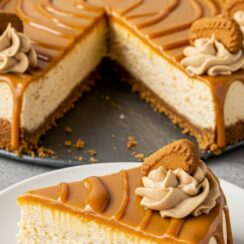 This Baked Biscoff Cheesecake is rich, creamy, and loaded with that signature spiced cookie flavor everyone loves. Perfect for birthdays, holidays, and family gatherings.