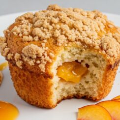 These soft and golden Peach Muffins are loaded with fresh peach chunks and ready in just 30 minutes—perfect for busy mornings or sweet cravings.