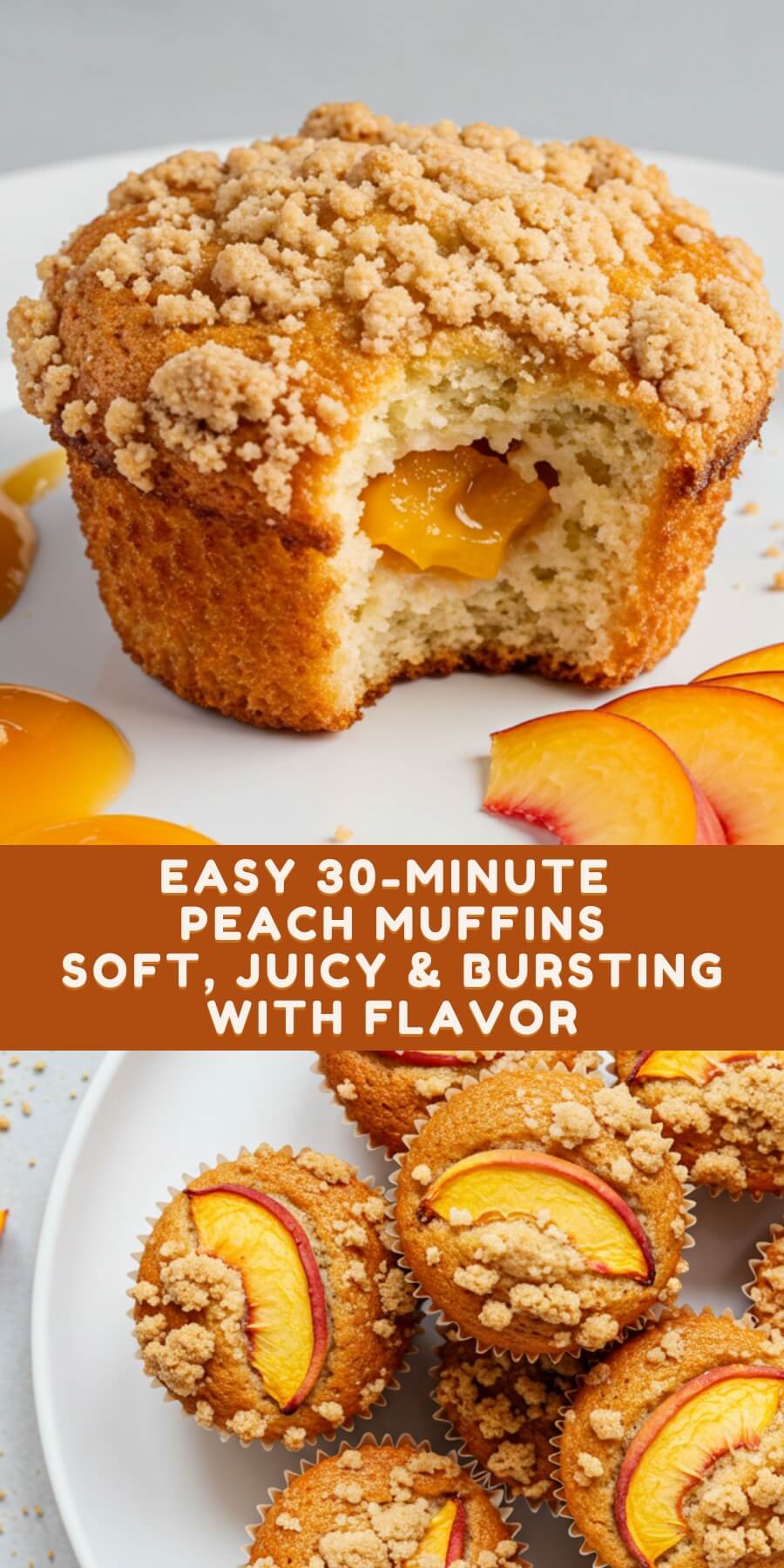 These soft and golden Peach Muffins are loaded with fresh peach chunks and ready in just 30 minutes—perfect for busy mornings or sweet cravings.