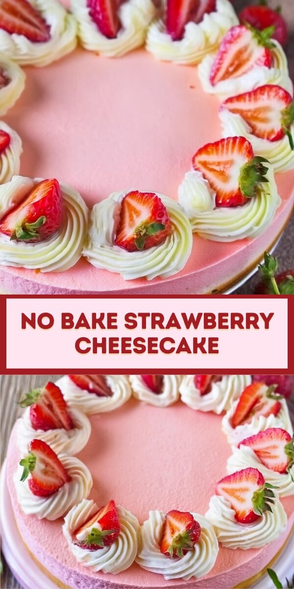 Enjoy the refreshing taste of a no-bake strawberry cheesecake, perfect for summer gatherings. This easy-to-make dessert features a creamy cheesecake filling layered with a buttery graham cracker crust and topped with a generous amount of fresh, juicy strawberries. Garnished with a strawberry glaze, this cheesecake is a delightful blend of sweetness and tanginess. Ideal for those hot days when you want a delicious treat without turning on the oven.
