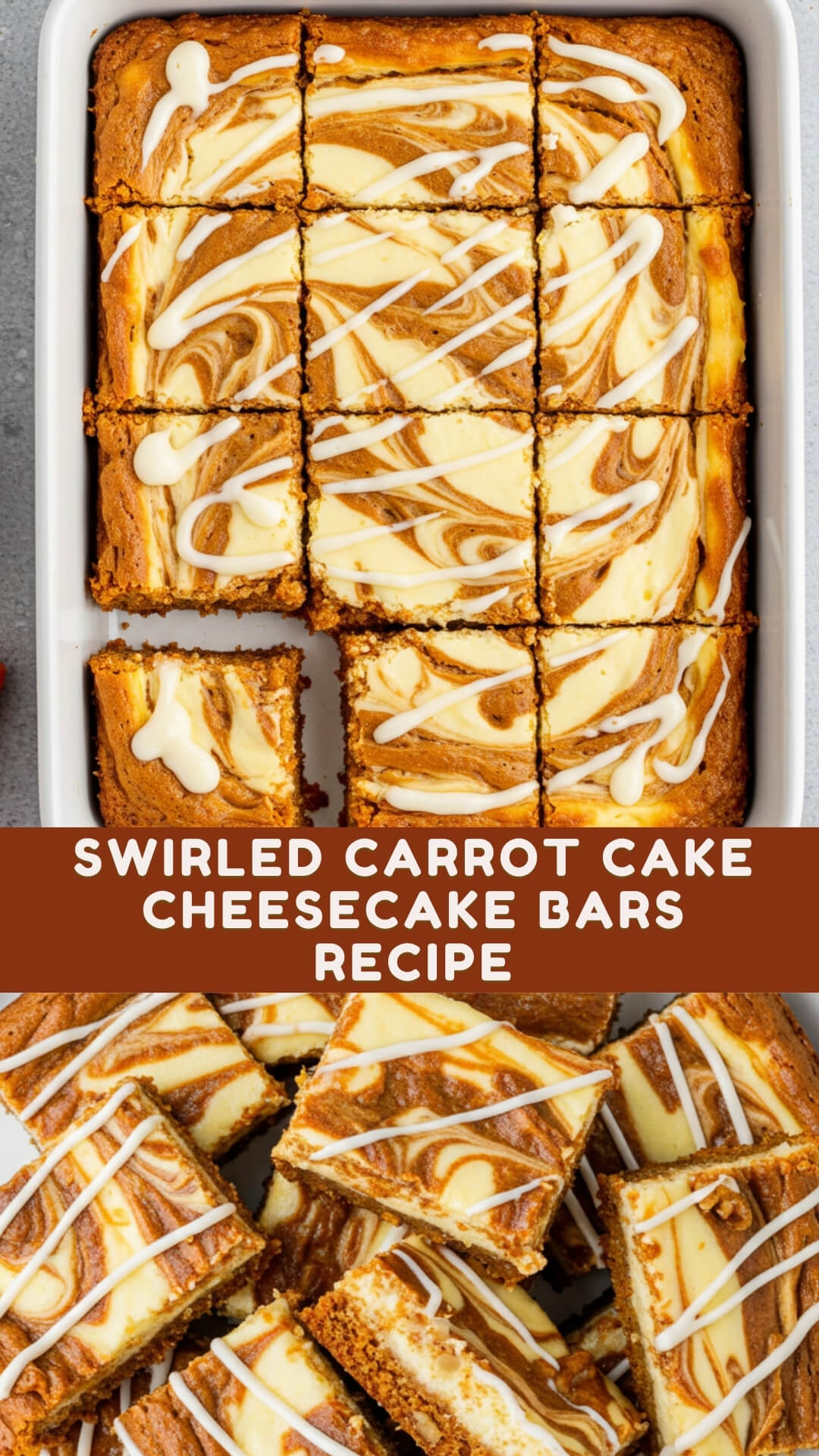 Swirled Carrot Cake Cheesecake Bars Recipe