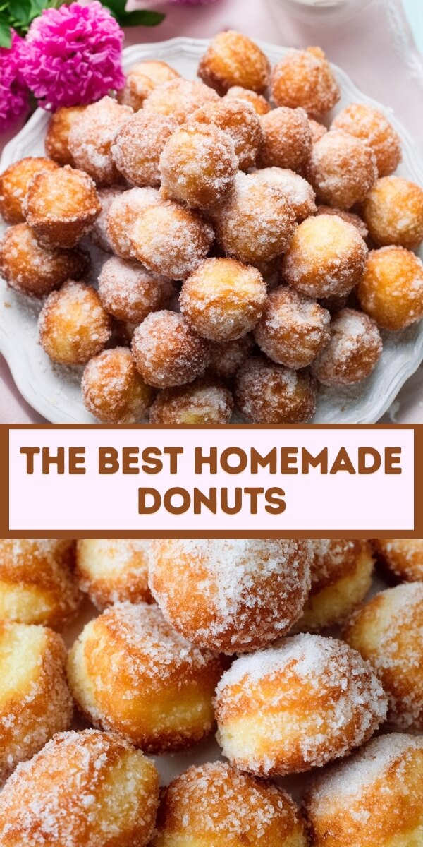 Enjoy the irresistible charm of bite-sized donuts, perfect for snacking or dessert. These mini treats feature a golden-brown, crispy exterior with a soft, fluffy interior. Coated in a variety of delicious toppings such as powdered sugar, cinnamon, or chocolate glaze, each bite-sized donut offers a burst of sweet flavor. Ideal for parties, brunches, or a delightful indulgence any time, these homemade treats are sure to satisfy