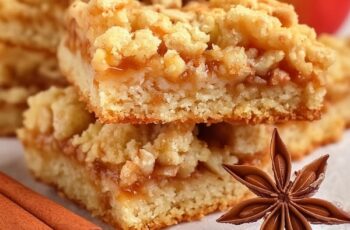 Enjoy the comforting flavors of homemade apple crumble bars. These delicious bars feature a buttery shortbread crust, a sweet and spiced apple filling, and a crumbly streusel topping. Baked to golden-brown perfection, each bite offers a delightful blend of textures and flavors. Perfect for dessert, a midday snack, or a treat to share at gatherings, these apple crumble bars are a must-try for apple lovers.