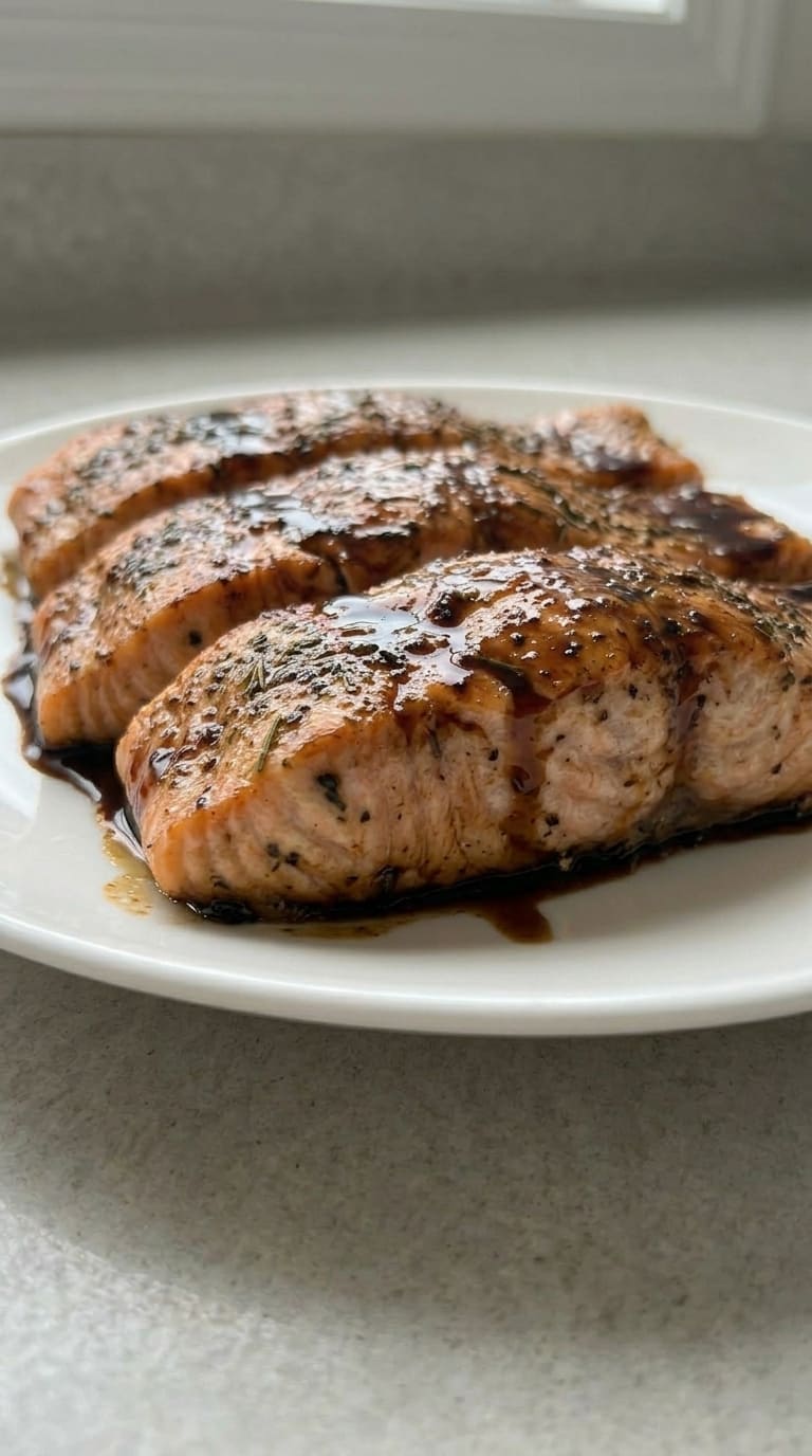 Juicy Salmon with a Sweet Balsamic Glaze
