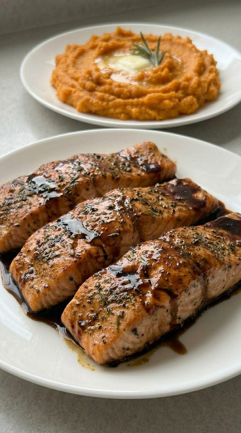 Juicy Salmon with a Sweet Balsamic Glaze